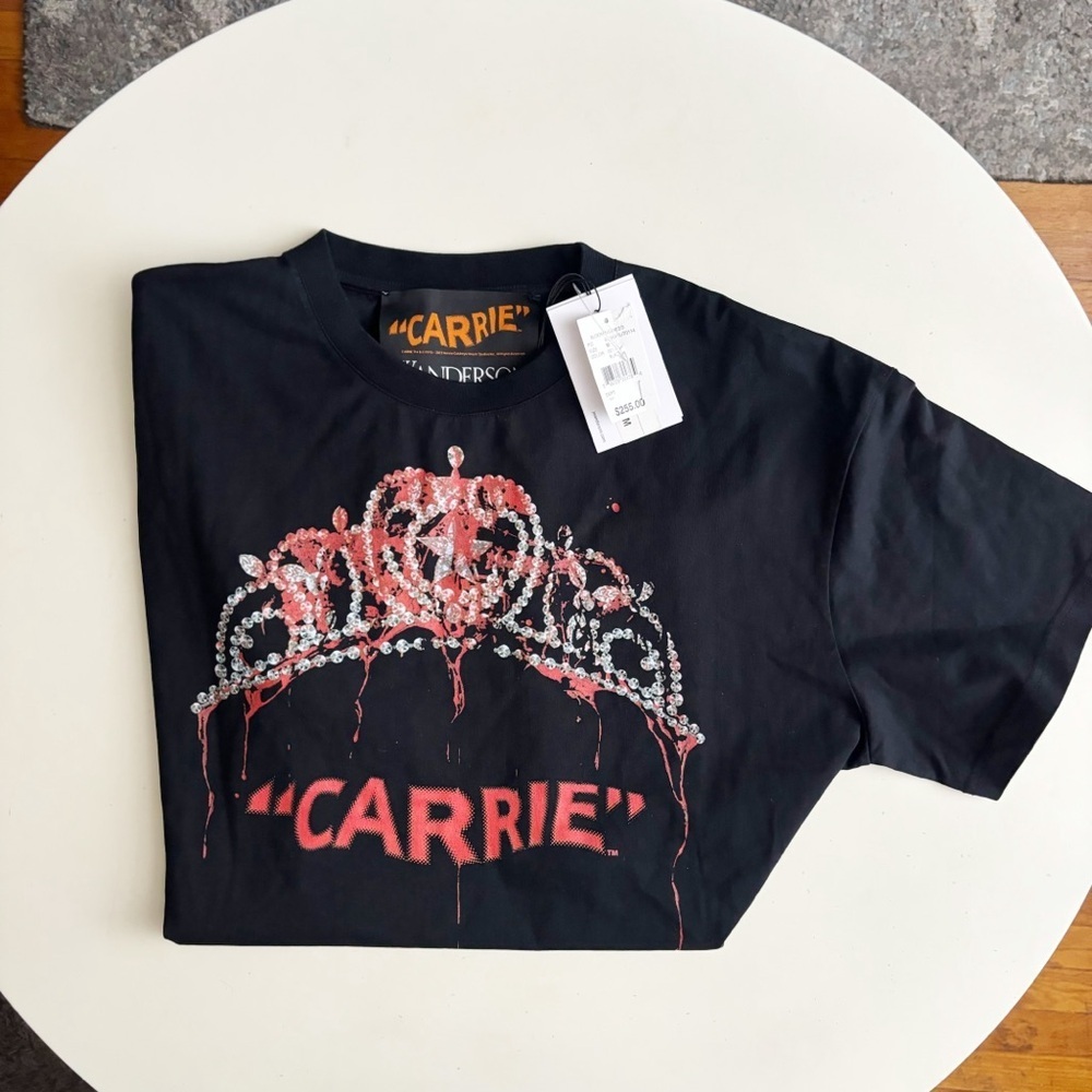 JW Anderson x Carrie Tiara Print T-Shirt Size Medium Black New Cotton